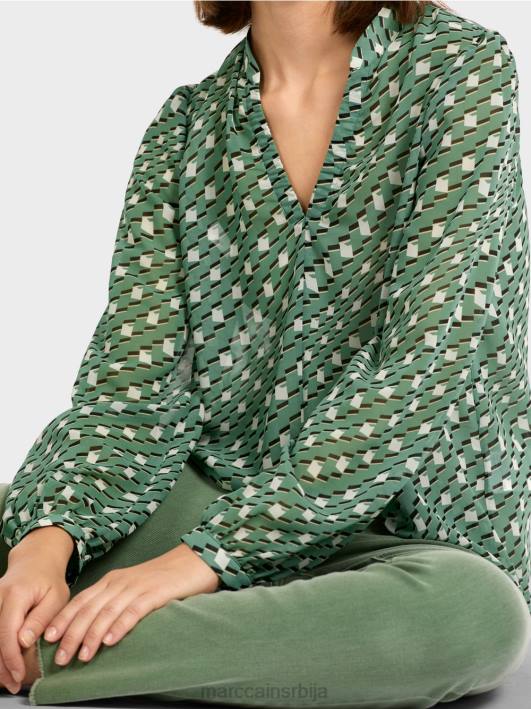 блуза у геометријском узорку Marc Cain D6881000 маховина зелена одећу