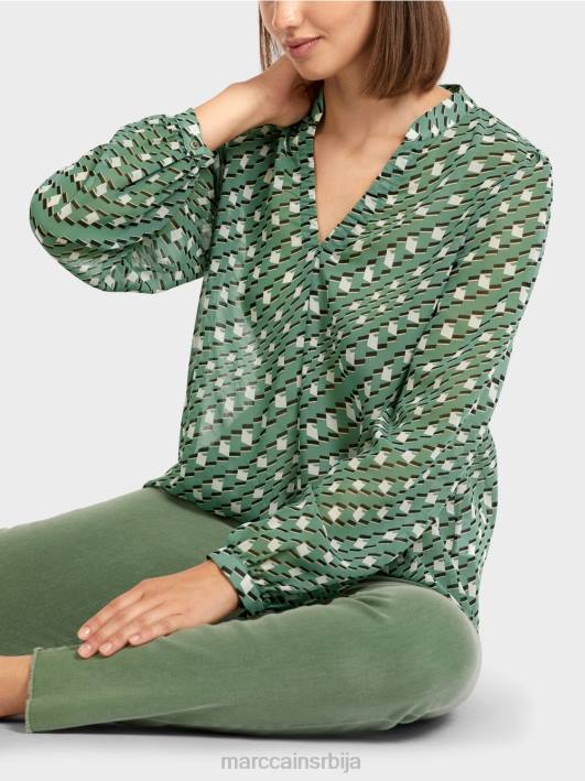 блуза у геометријском узорку Marc Cain D6881000 маховина зелена одећу