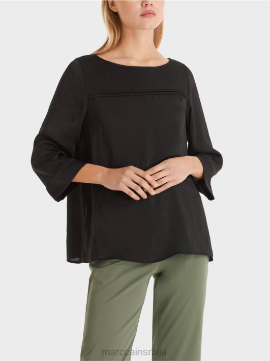 врх у стилу блузе са деколтеом Marc Cain D6881001 црн одећу
