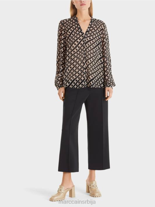 блуза у геометријском узорку Marc Cain D6881005 црн одећу