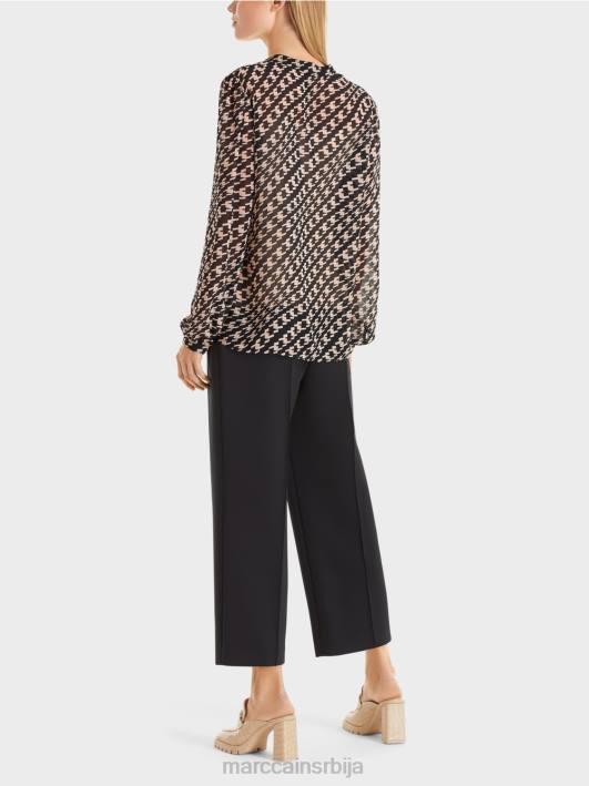 блуза у геометријском узорку Marc Cain D6881005 црн одећу