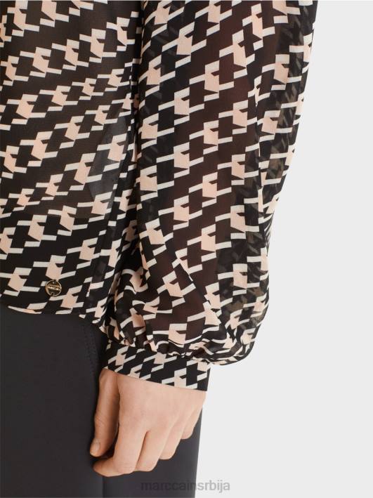 блуза у геометријском узорку Marc Cain D6881005 црн одећу