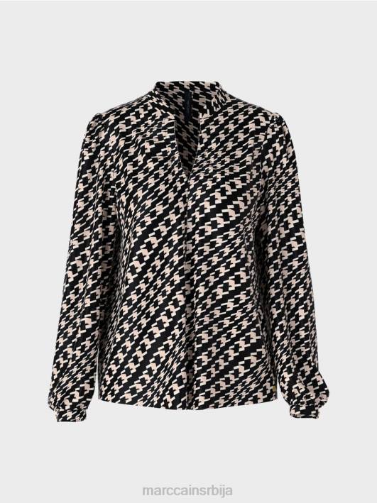 блуза у геометријском узорку Marc Cain D6881005 црн одећу