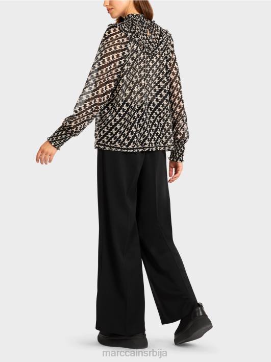 блуза са ушушканом крагном Marc Cain D6881006 црн одећу