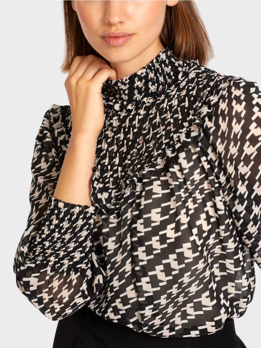 блуза са ушушканом крагном Marc Cain D6881006 црн одећу