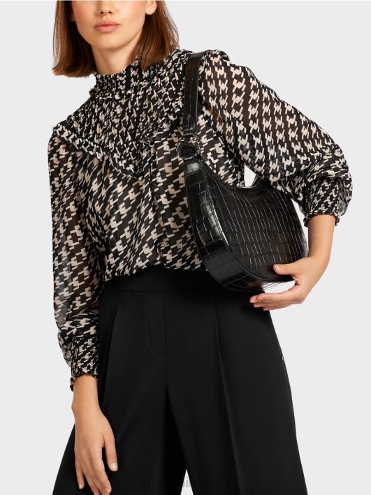 блуза са ушушканом крагном Marc Cain D6881006 црн одећу