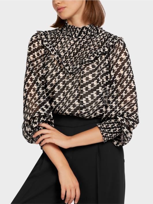 блуза са ушушканом крагном Marc Cain D6881006 црн одећу