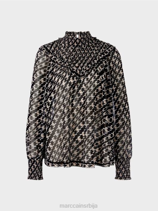 блуза са ушушканом крагном Marc Cain D6881006 црн одећу