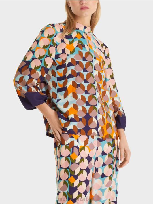 блуза кошуља са графичким принтом Marc Cain D6881017 краљевски пурпур одећу