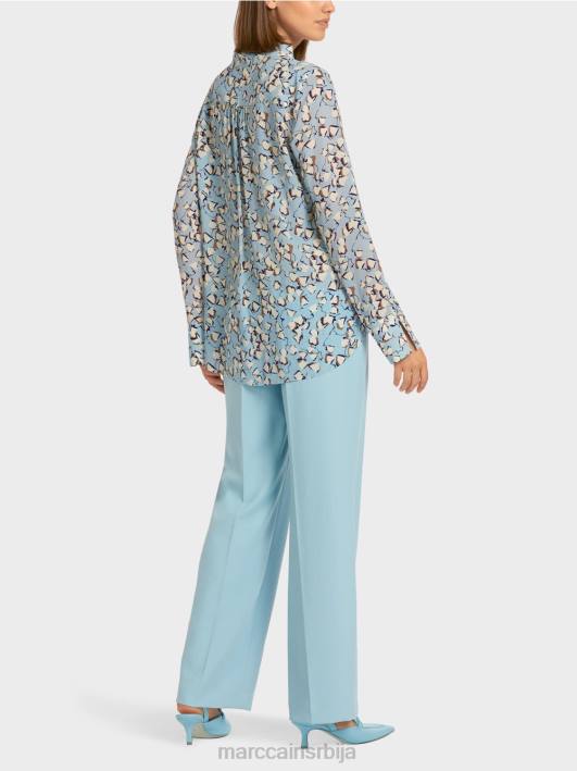 штампани горњи део у стилу блузе са В-изрезом Marc Cain D6881018 атмосферско плаво одећу