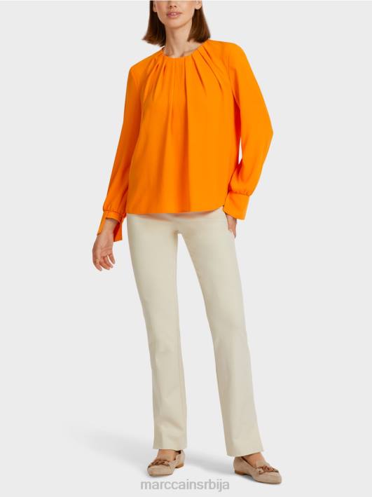 врх у стилу блузе са наборима Marc Cain D6881019 јасно наранџаста одећу