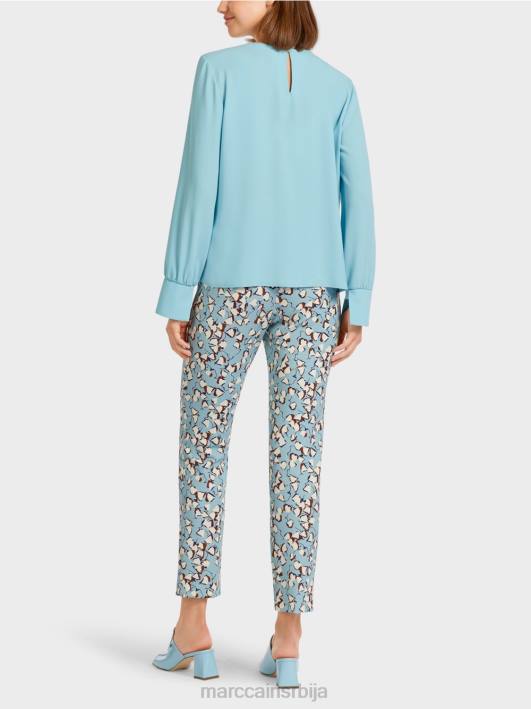врх у стилу блузе са наборима Marc Cain D6881020 атмосферско плаво одећу