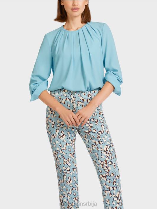 врх у стилу блузе са наборима Marc Cain D6881020 атмосферско плаво одећу