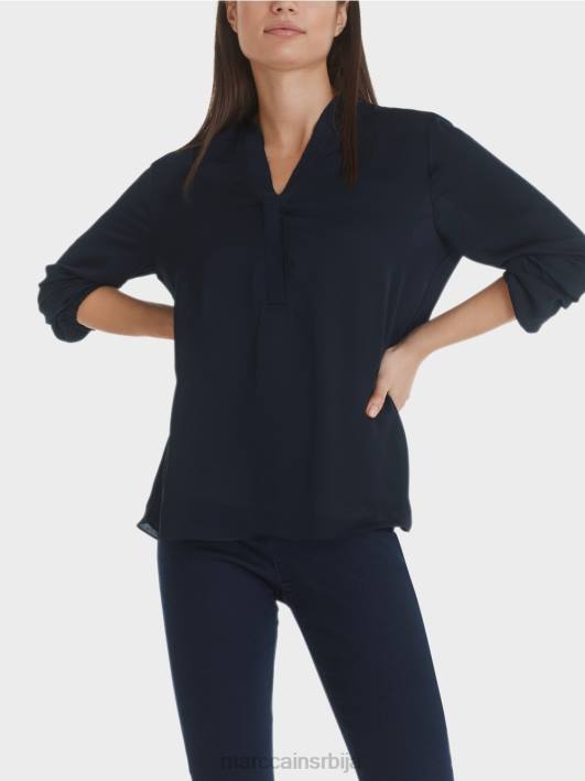 широка блуза Marc Cain D6881029 поноћно плава одећу