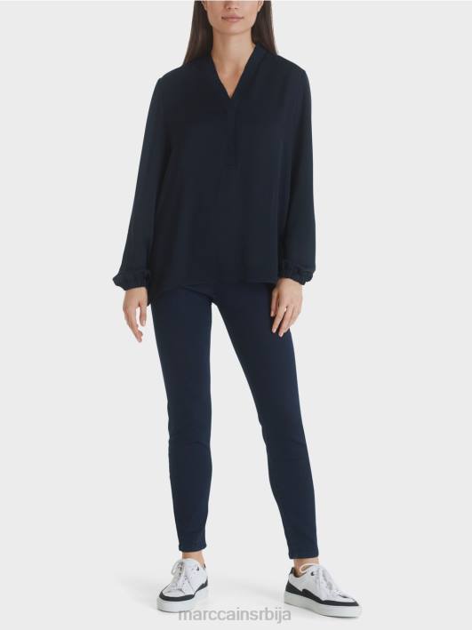 широка блуза Marc Cain D6881029 поноћно плава одећу