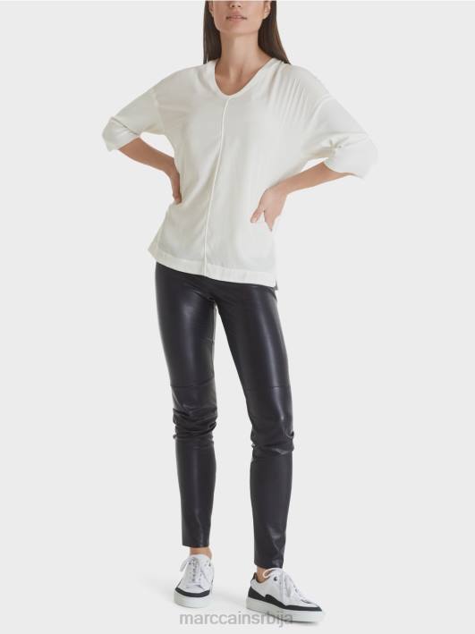 блуза кошуља од мешавине материјала Marc Cain D6881030 прљаво бело одећу