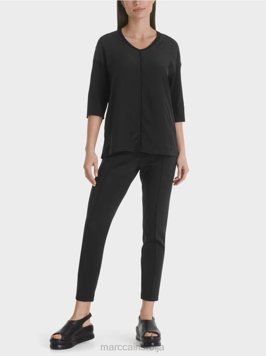 блуза кошуља од мешавине материјала Marc Cain D6881031 црн одећу