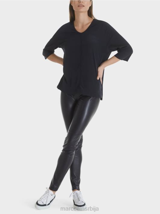 блуза кошуља од мешавине материјала Marc Cain D6881032 поноћно плава одећу