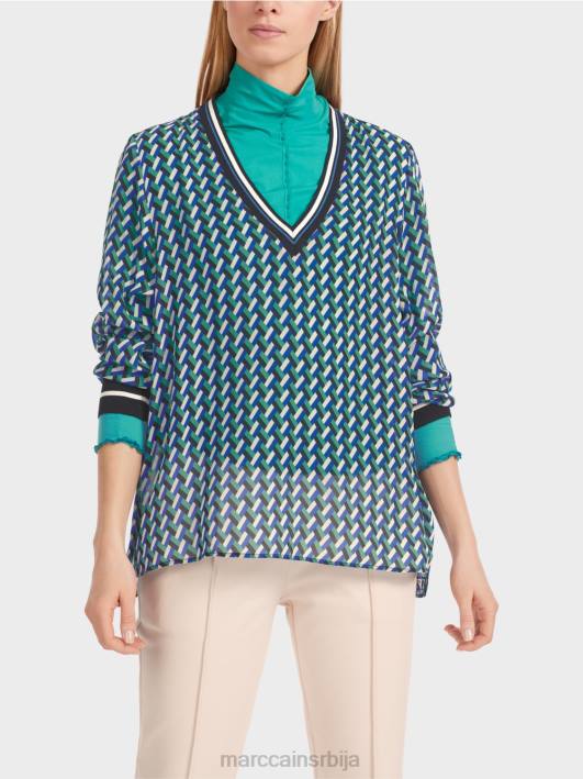 блуза са геометријским принтом Marc Cain D688837 емајл одећу