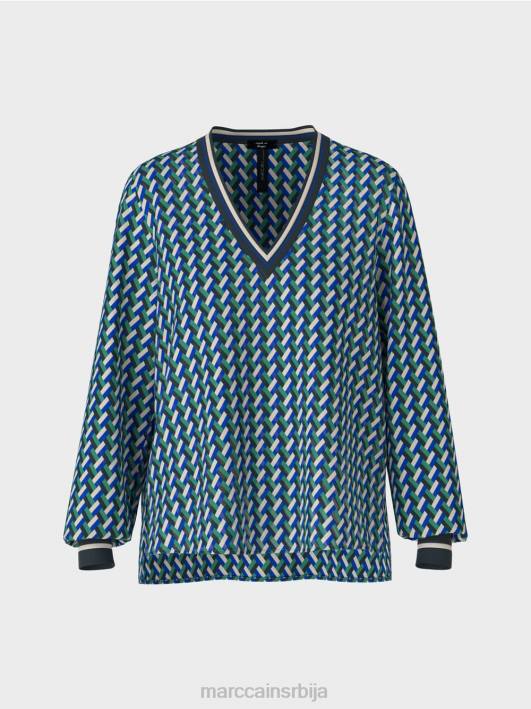 блуза са геометријским принтом Marc Cain D688837 емајл одећу