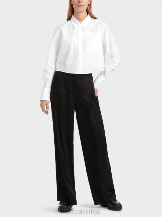 кратка памучна блуза Marc Cain D688840 бео одећу