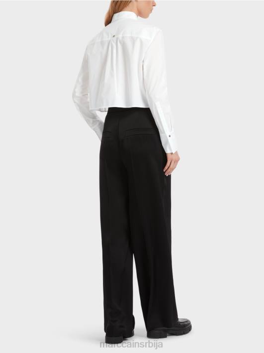 кратка памучна блуза Marc Cain D688840 бео одећу