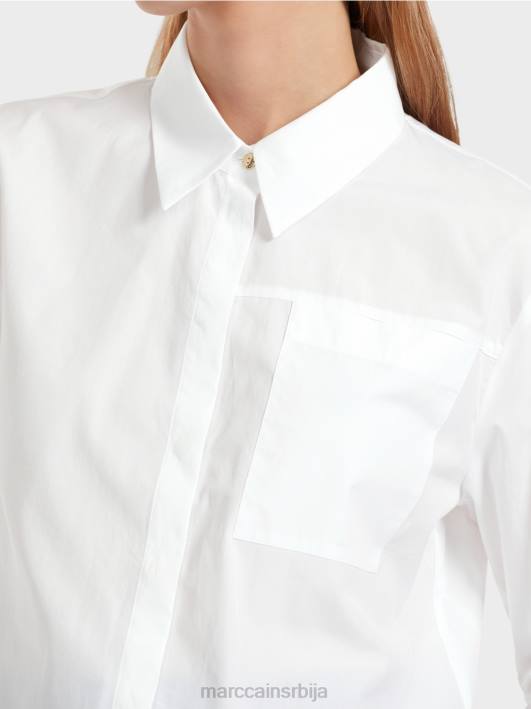 кратка памучна блуза Marc Cain D688840 бео одећу