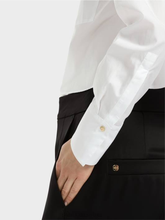 кратка памучна блуза Marc Cain D688840 бео одећу