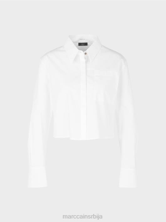 кратка памучна блуза Marc Cain D688840 бео одећу