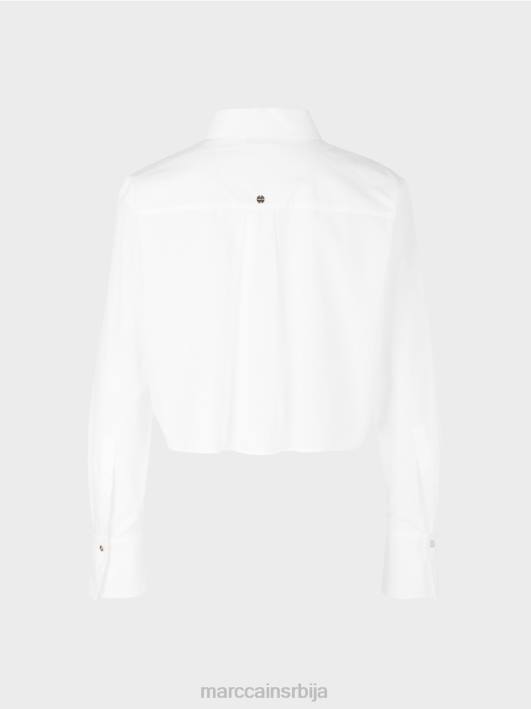 кратка памучна блуза Marc Cain D688840 бео одећу