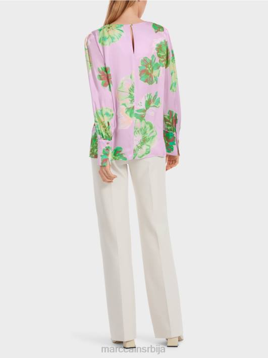 блуза са плисираним округлим изрезом Marc Cain D688842 светла лаванда одећу