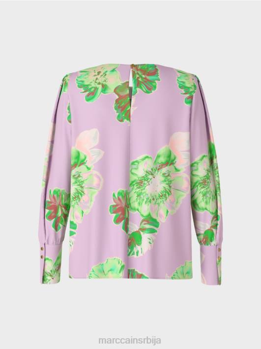 блуза са плисираним округлим изрезом Marc Cain D688842 светла лаванда одећу