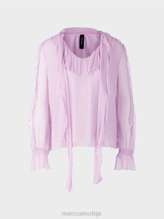 блуза од набораног шифона Marc Cain D688844 светла лаванда одећу