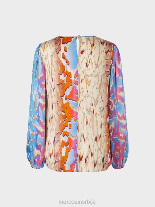 шарена свилена блуза Marc Cain D688851 тамно летње небо одећу