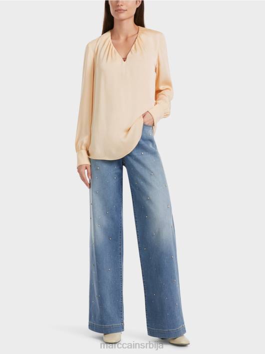 цасуал блуза са В-изрезом Marc Cain D688854 тамна крема одећу