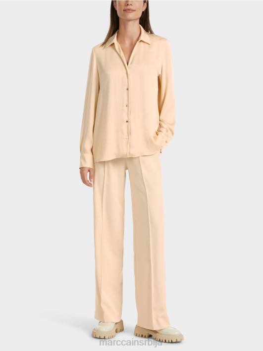 класична кошуља блуза са В-изрезом Marc Cain D688856 тамна крема одећу