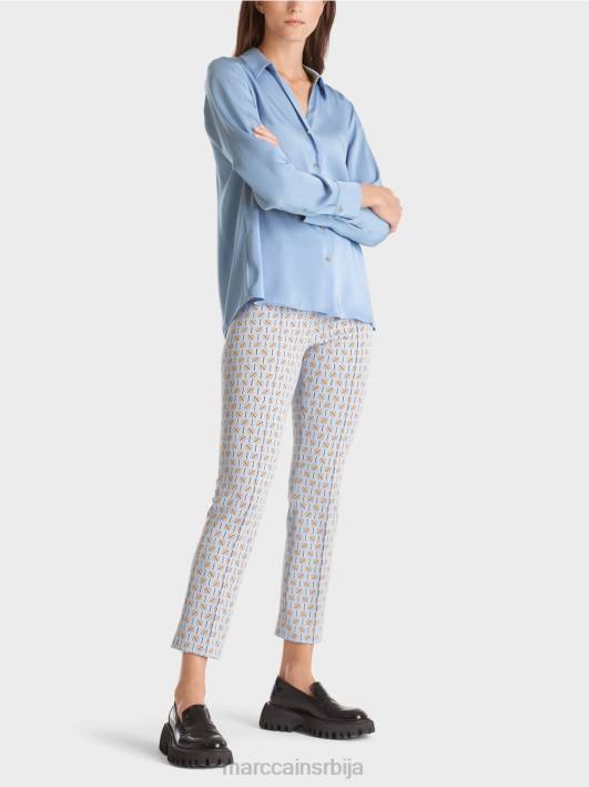 класична кошуља блуза са В-изрезом Marc Cain D688859 тамно летње небо одећу