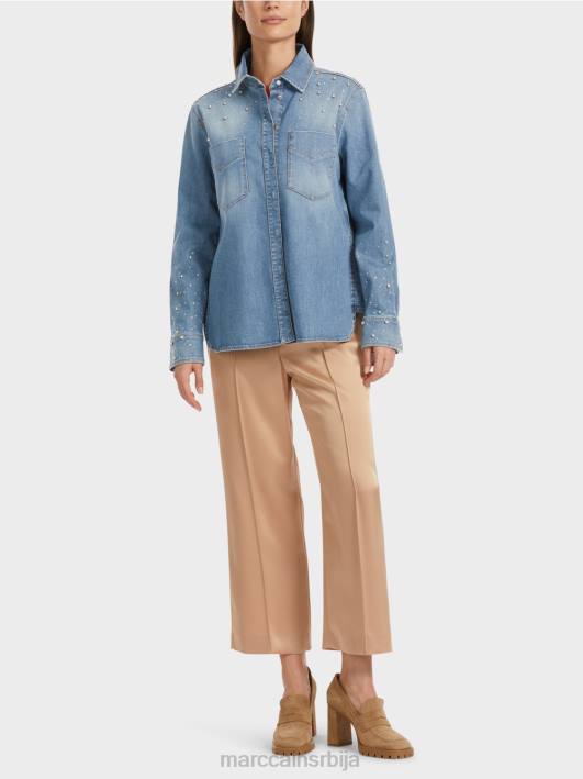 блуза са везом од перли. Marc Cain D688860 винтаге плава одећу