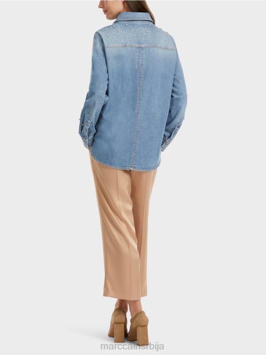 блуза са везом од перли. Marc Cain D688860 винтаге плава одећу