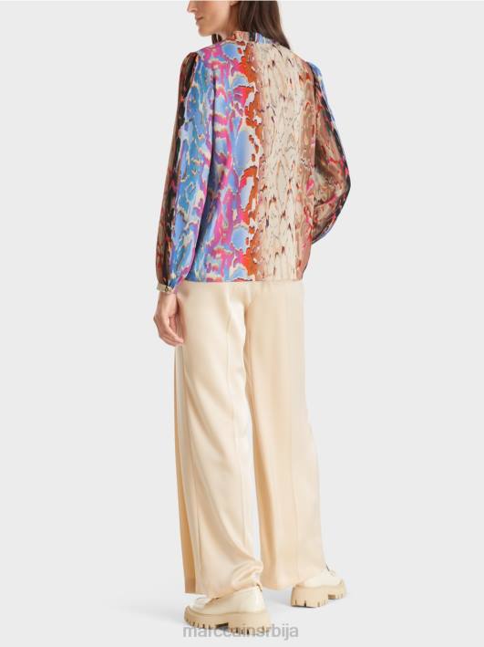 блуза са мешавином штампе Marc Cain D688864 тамно летње небо одећу