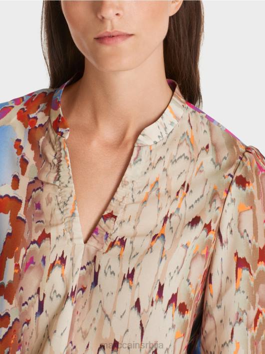 блуза са мешавином штампе Marc Cain D688864 тамно летње небо одећу