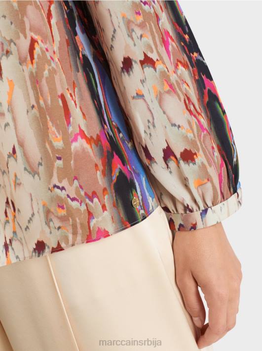 блуза са мешавином штампе Marc Cain D688864 тамно летње небо одећу