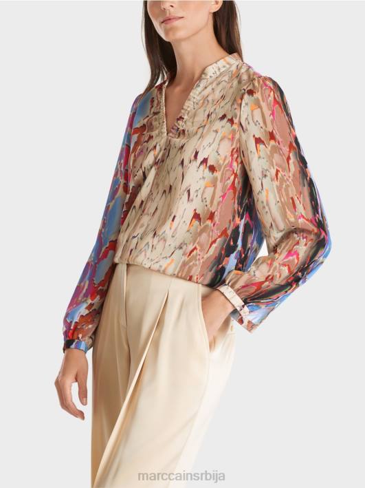 блуза са мешавином штампе Marc Cain D688864 тамно летње небо одећу