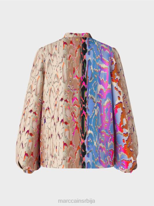 блуза са мешавином штампе Marc Cain D688864 тамно летње небо одећу