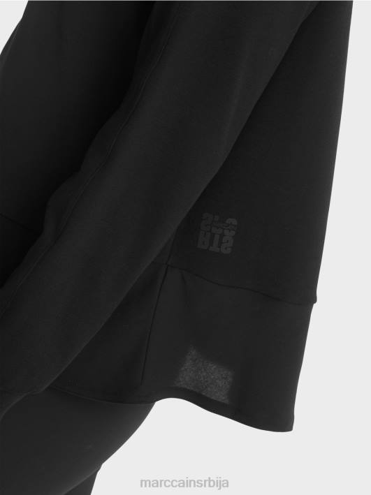 раглан блуза са мешавином материјала Marc Cain D688874 црн одећу