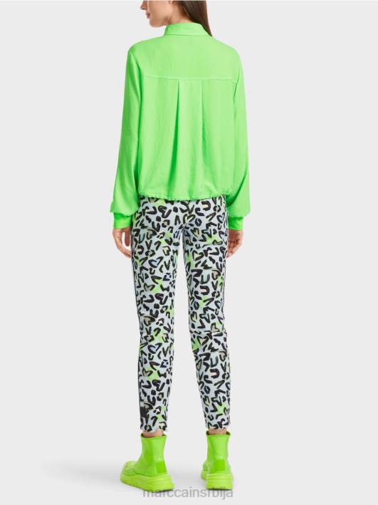 блуза са везицом Marc Cain D688875 светло шокантно зелено одећу