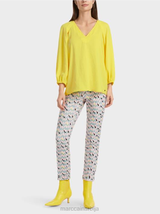 В-изрез „преиспитајте заједно блузу Marc Cain D688880 меки лимун одећу