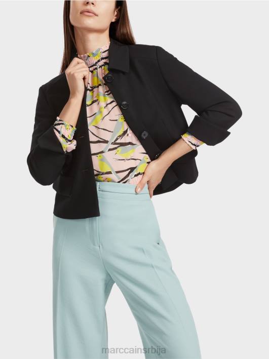 разиграна блуза са дизајном птица Marc Cain D688882 меки пудер розе одећу