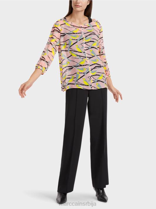 лагана блуза са дизајном птица Marc Cain D688883 меки пудер розе одећу