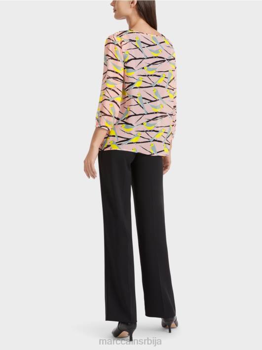 лагана блуза са дизајном птица Marc Cain D688883 меки пудер розе одећу